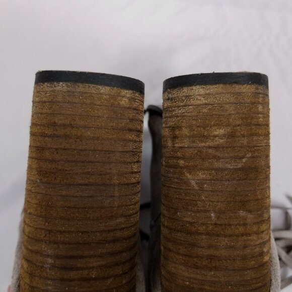 Jeffrey Campbell Bronco Suede Fringe Boots Taupe Sz 6 - Picture 9 of 11